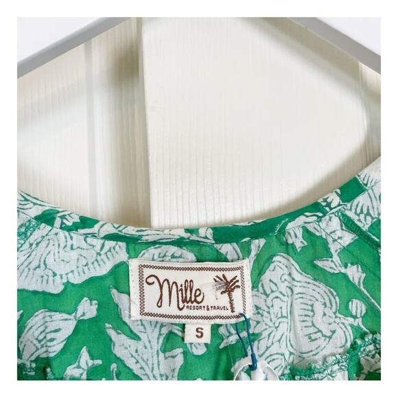 Mille Resort & Travel June Block Floral Print Midi Dress Puff Sleeves NWOT Sz S - Picture 10 of 13